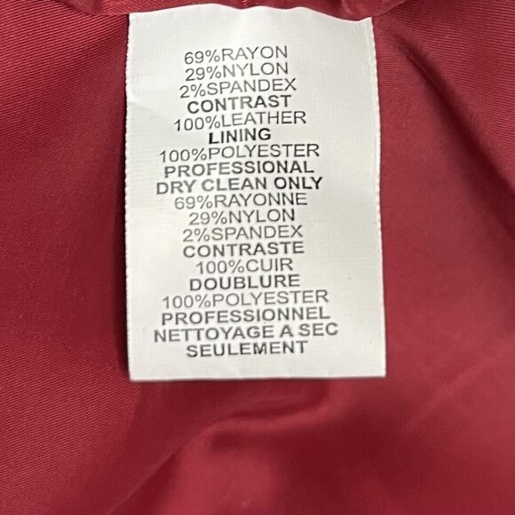 Trina Turk Red Sheath Dress Womens Size 8 Leather Panel - Picture 5 of 7